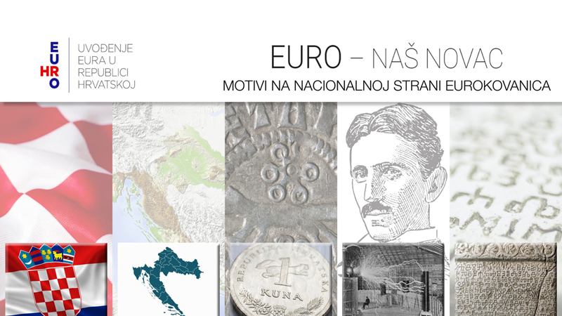 Šahovnica, geografska karta Hrvatske, kuna, glagoljica i Nikola Tesla–predloženi motivi za hrvatsku stranu eurokovanica